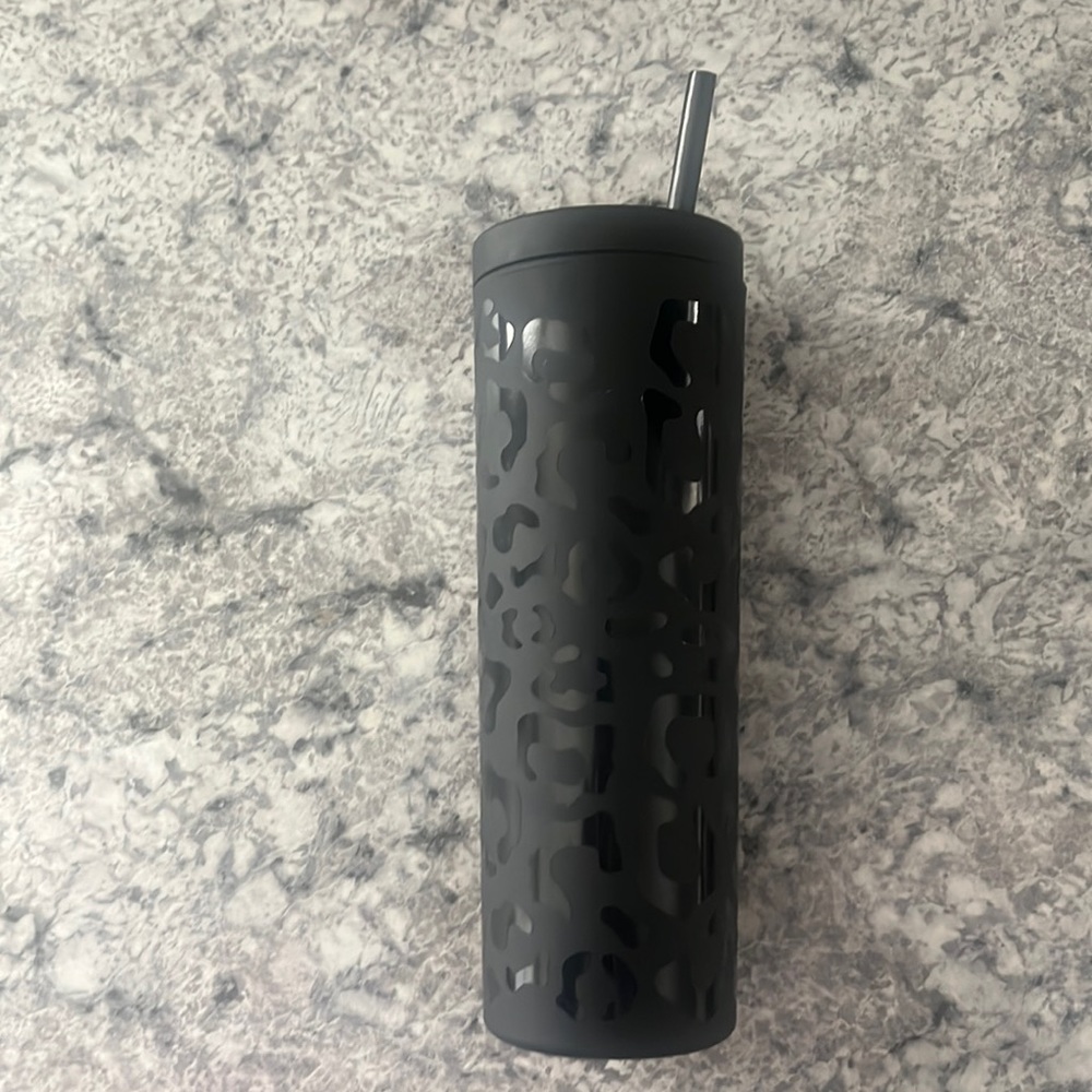 Black Cheetah Print Tumbler